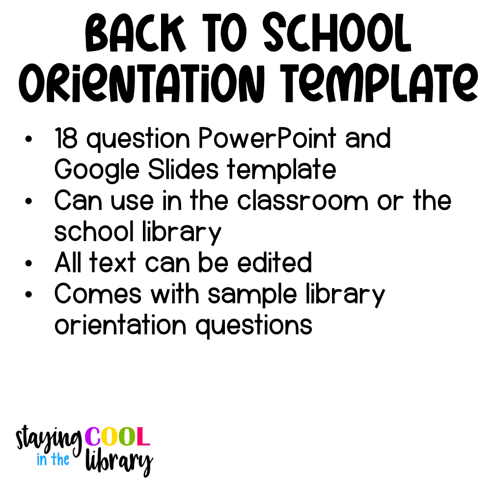 Back to School Orientation Template - Library or Classroom - Digital & Editable - Image 2