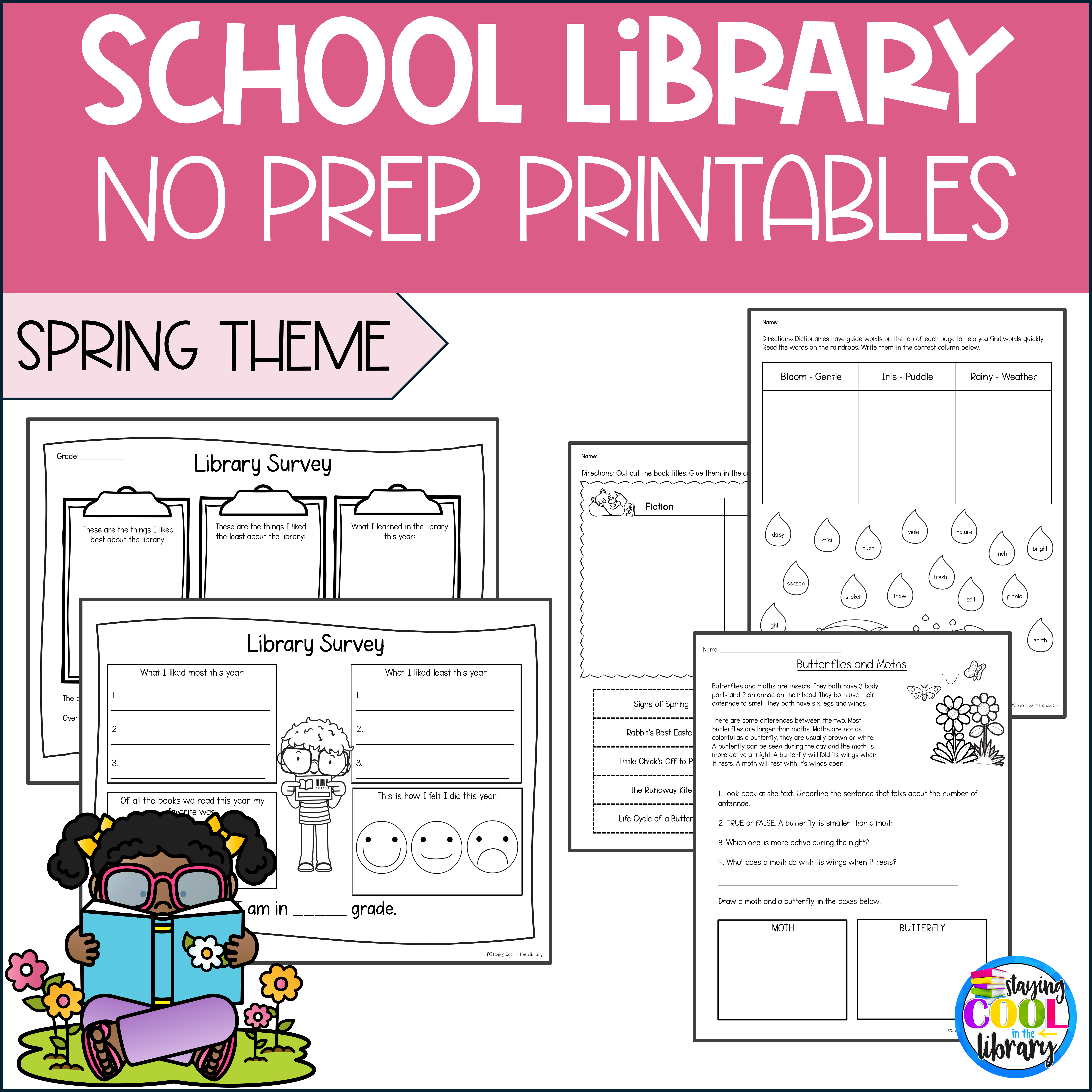 Library Skills No Prep Printables - Bundle - Image 4