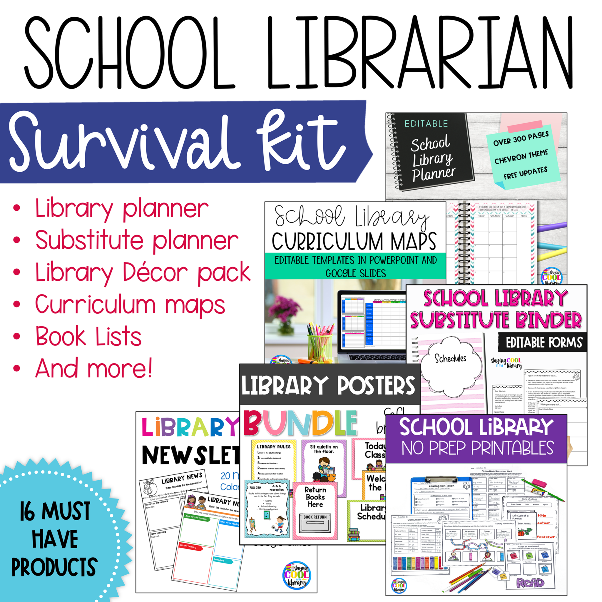 Ultimate School Librarian Survival Kit - Chevron Planner