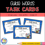 Guide Word Task Cards for Grades 4-5