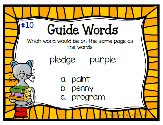 Guide Word Task Cards for Grades 2-3