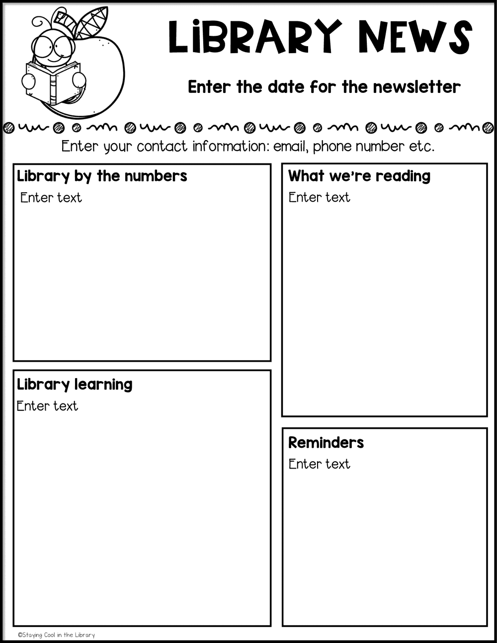 School Library Newsletter Templates - Editable and Digital