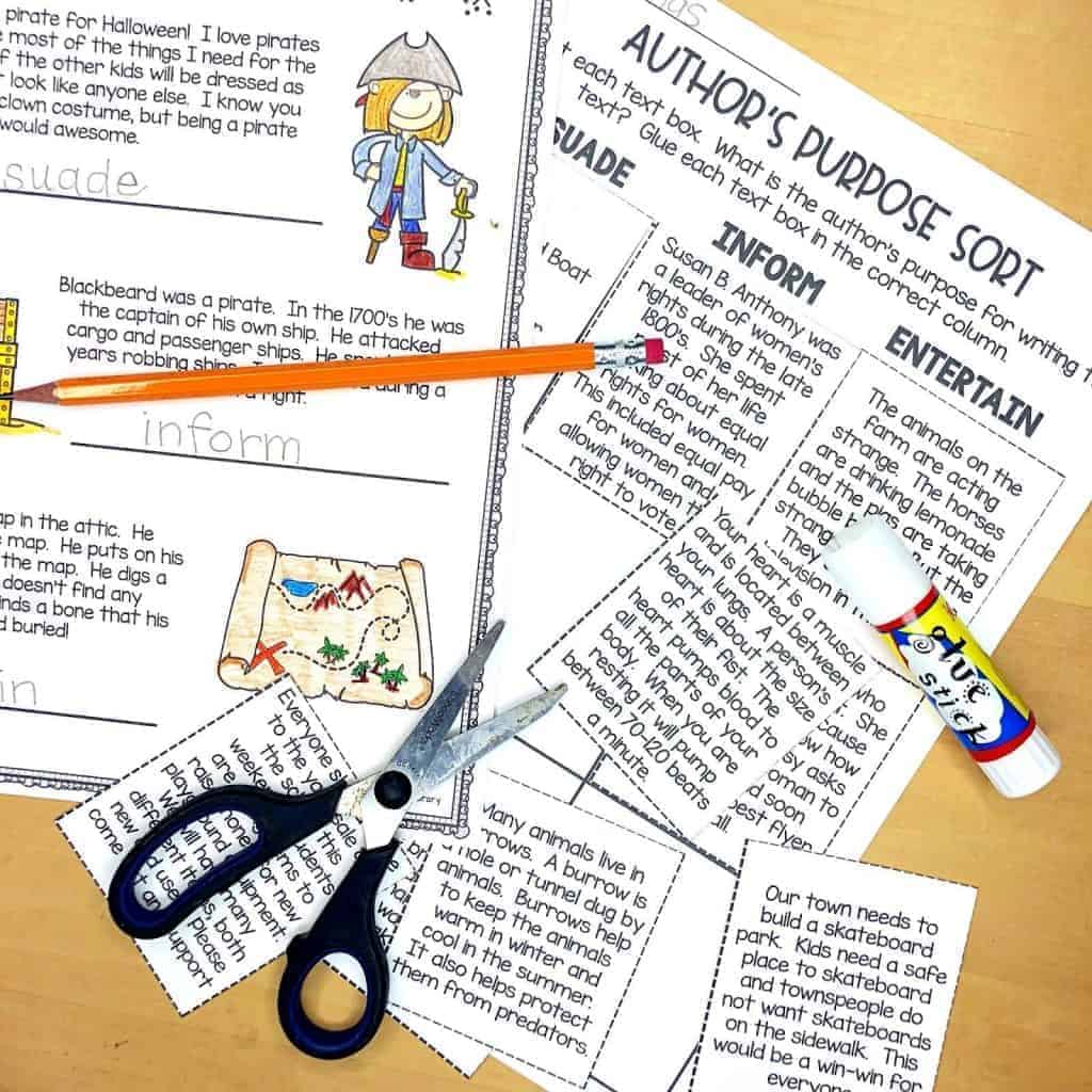 Digital and Print Activities to Teach Author's Purpose - Staying