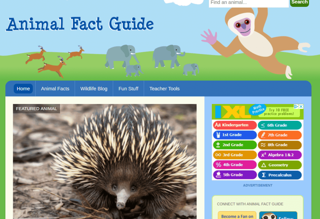 Animal Fact Guide - Animal Websites for Students