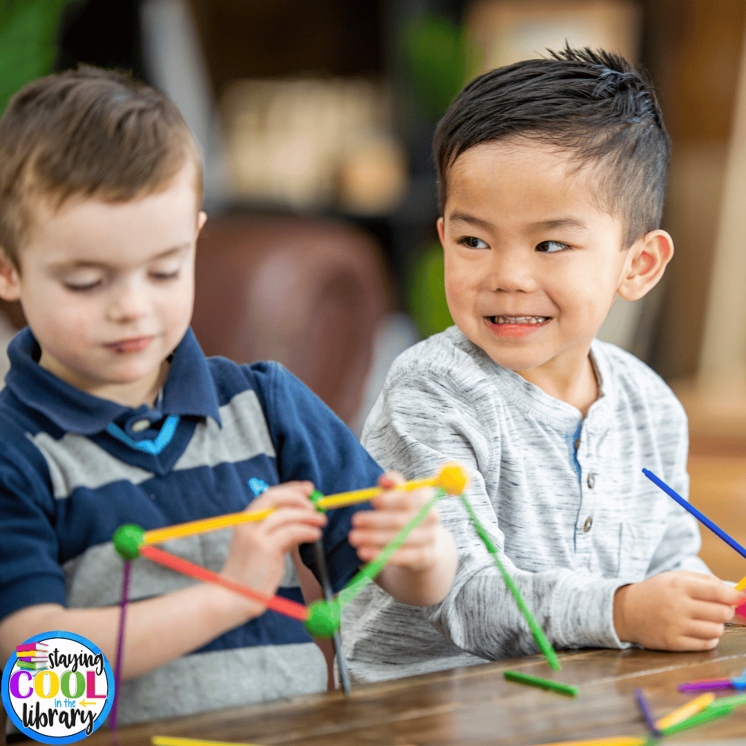 A family STEM station is easy to set up for open house with minimal prep.
