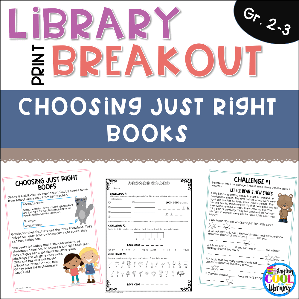 Choosing Just Right Books - PRINT Breakout Gr. 2/3