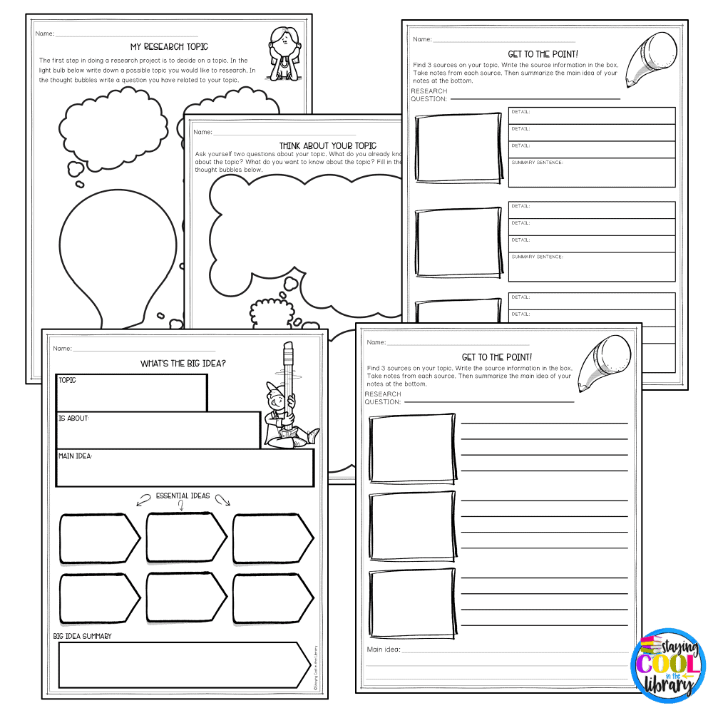 Research Skills Graphic Organizers and Printables - Image 2