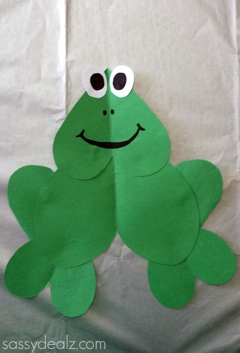 Paper heart frog craft, End of School Read Alouds crafts 