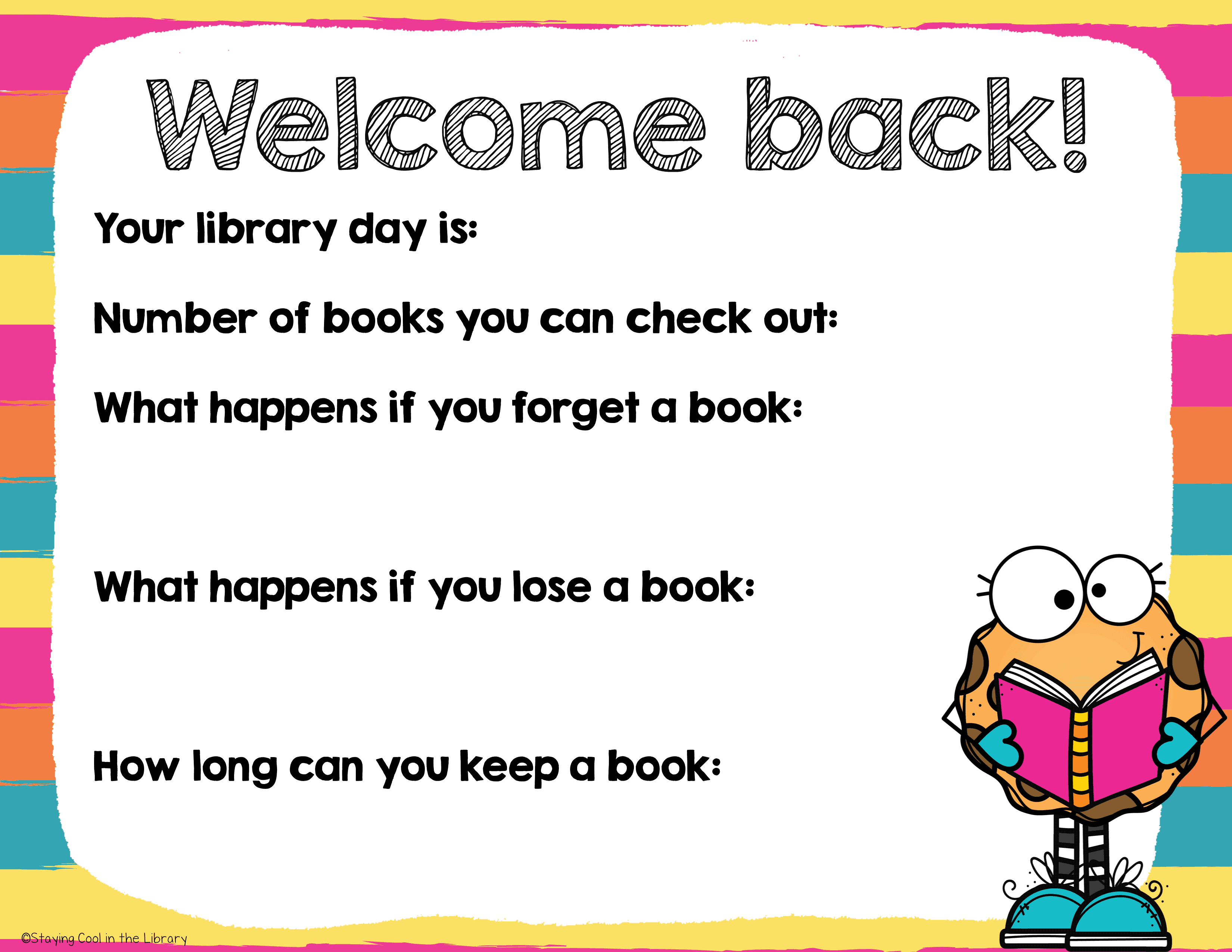 Library Rules Printable