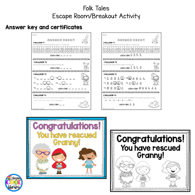 Folktales - Print Breakout Escape Activity - Staying Cool in the Library