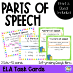 Parts of Speech Task Cards | Print and Google Classroom
