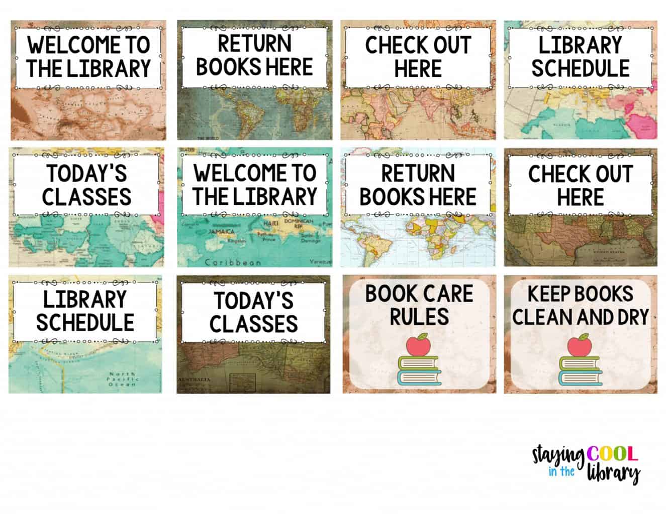 Reading Around the World Maps Library Decor