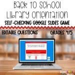 School Library Orientation Google Slides Game Gr. 4/5