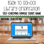 School Library Orientation Google Slides Game Gr. 2/3