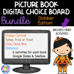 October Picture Book Digital Choice Board - BUNDLE | Google Slides & Print