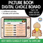 Twas the Night Before Thanksgiving -Digital Choice Board | Google Slides & Print