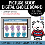 Three Snow Bears - Digital Choice Board | Google Slides & Print