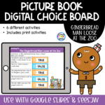 Gingerbread Man Loose at the Zoo - Digital Choice Board | Google Slides & Print