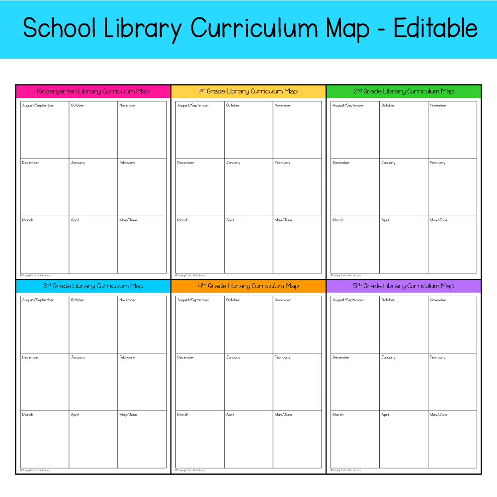Elementary Library Curriculum Map Templates – Editable - Image 3