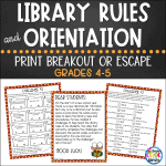 Back to School Library Orientation – PRINT Breakout Gr. 4/5