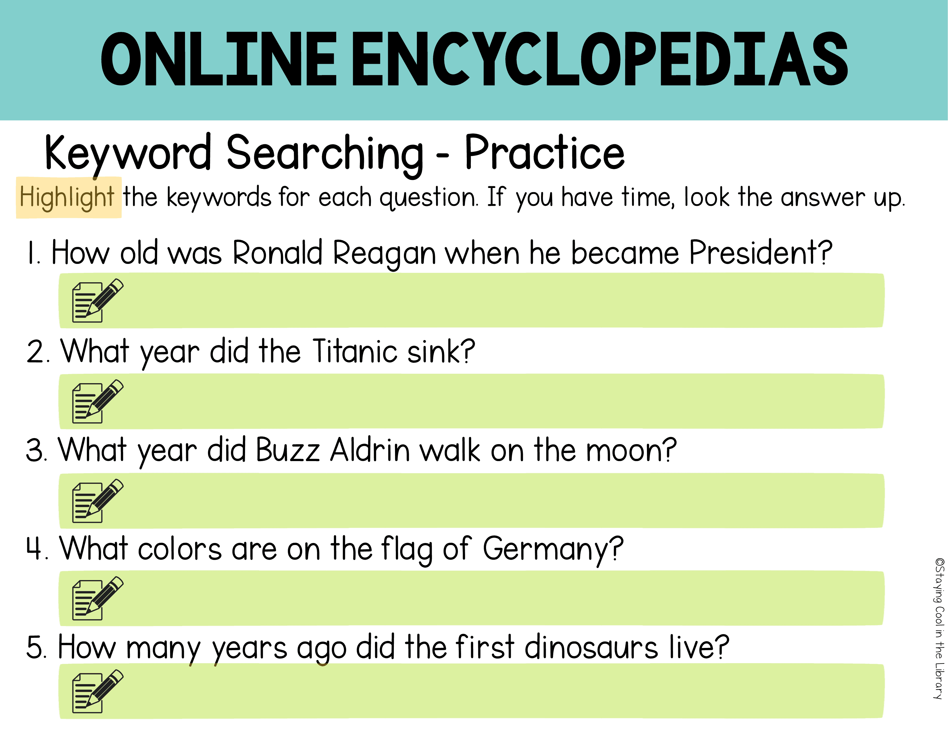 Online Encyclopedia Research Activities – Digital for Google Slides