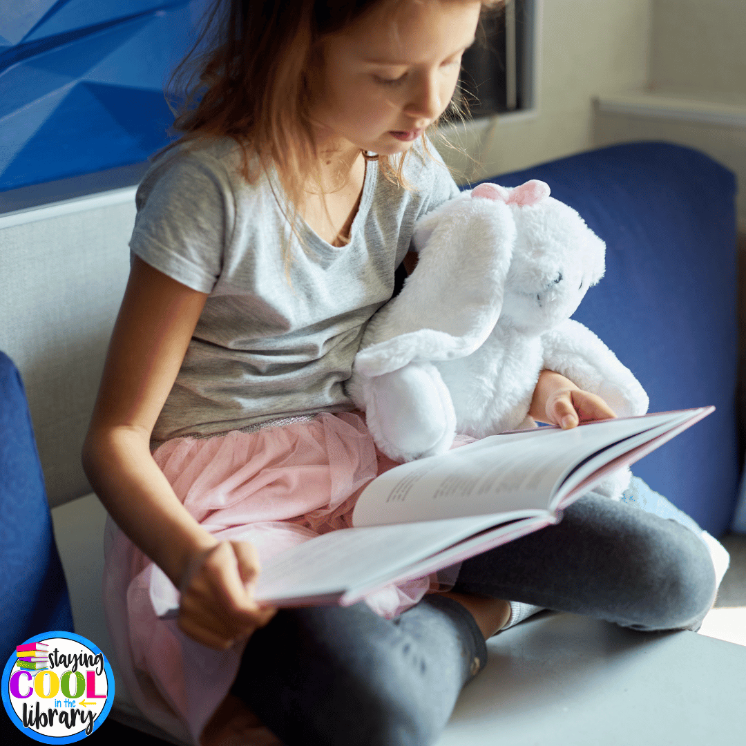 Reading buddies using stuffed animals is one of the library rewards that is loved by students, especially the younger ones.