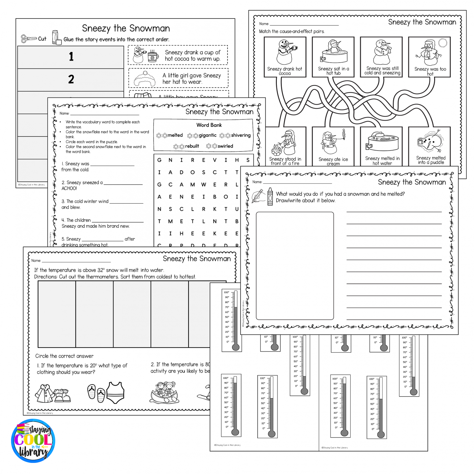 Sneezy the Snowman - Digital Choice Board | Google Slides & Print ...