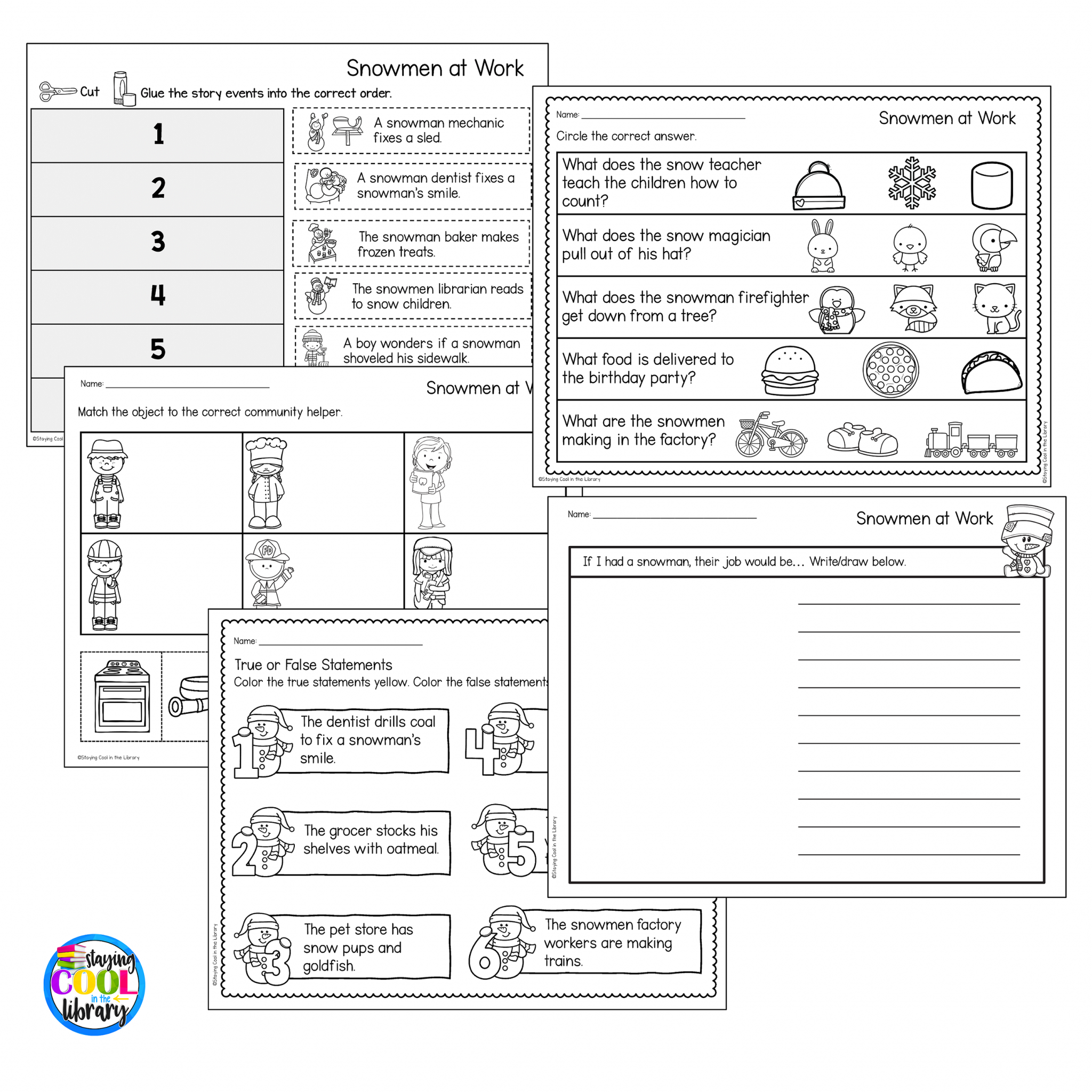 Snowmen at Work - Digital Choice Board | Google Slides & Print ...