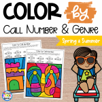 Color by Call Number or Genre Worksheets - Spring Summer Theme