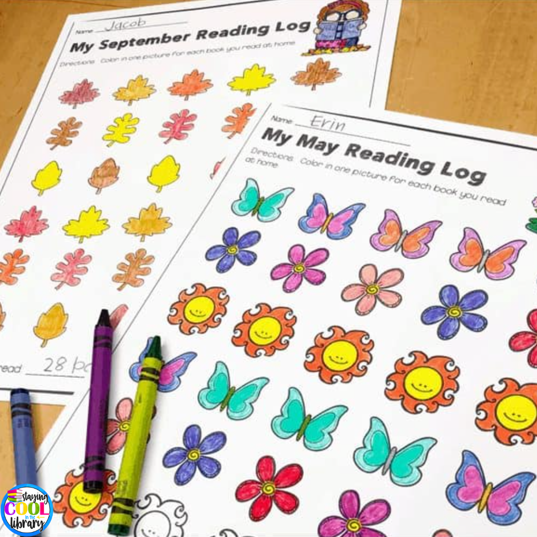 You can find monthly reading logs, like these, in the free resource library.