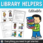 Elementary School Library Helpers or Jobs Activity Pack